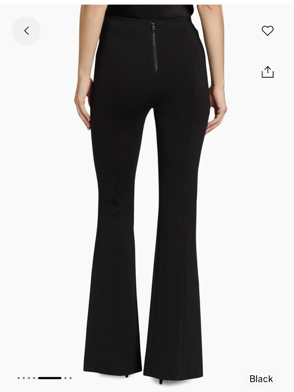 Alice + Olivia Black Emiko Split-Hem Flare Pants Size 0 - Picture 3 of 9